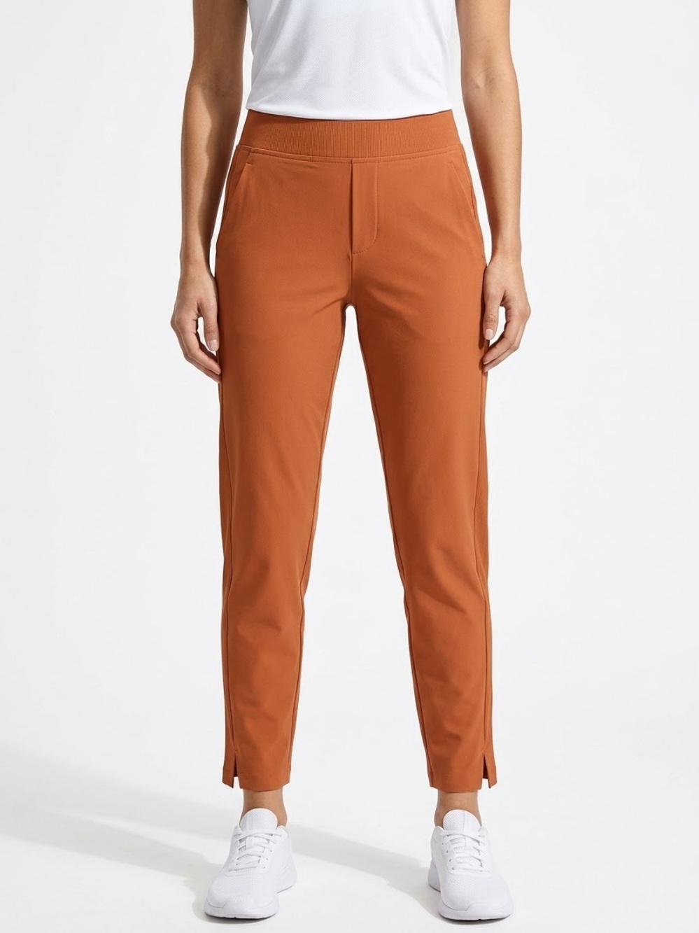 Athleta Brooklyn Mid Rise Ankle Pants Rust Orange Size 10 Tall